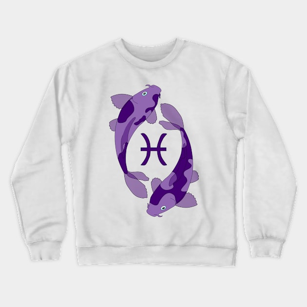 Pisces (Royal Purple) Crewneck Sweatshirt by ziafrazier